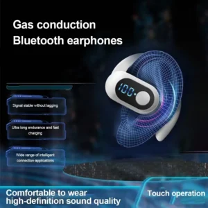 Lightweight Wireless Earphone Bluetooth 5.4 Bone Conduction Headphone Ear Hook LED Display HD Calling Mic Surround Sound Earbud