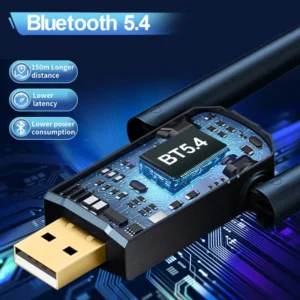 150m USB Bluetooth 5.4 Adapter 5.3 Dongle for PC Wireless Mouse Keyboard Music Audio Receiver Transmitter Bluetooth