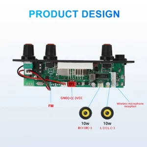 Bluetooth 5.0 MP3 Decoder Board 2*10W 20W Amplifier Audio Player 5V DIY MP3 Player Car FM Radio Module TF USB Mic Record