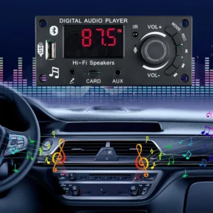 2*50W 100W Amplifier Bluetooth 5.0 MP3 Decoder Board DIY Car MP3 Player USB FM Recording Switching TF USB Mic Record Call