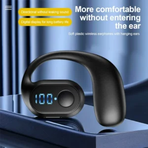 Lightweight Wireless Earphone Bluetooth 5.4 Bone Conduction Headphone Ear Hook LED Display HD Calling Mic Surround Sound Earbud