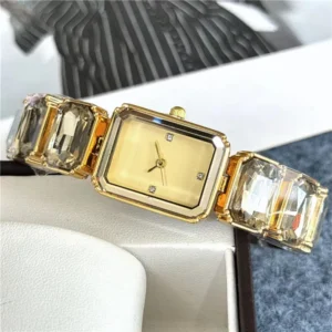 2024 Luxury Brand Women Watches Pretty Girl Gifts New Fashion rectangular diamond design Steel Band Reloj Mujer