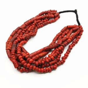 Tibetan Jewelry Sherpa Glass Beads Coral Red Antiqued Lampwork Beaded Necklaces 2024 New