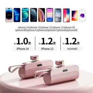 5000mAh Mini Power Bank 2 IN 1 Fast Mobile Phone Charger External Battery Power Bank Plug Play For iPhone and Type-c