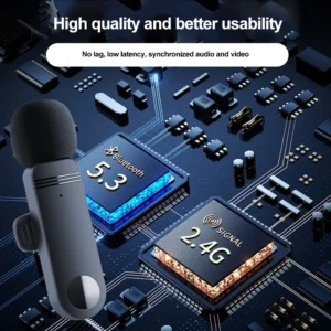 Wireless Lavalier Microphone Audio Video Recording Mini Mic For iPhone Android Laptop Live Gaming Mobile Phone Microphone