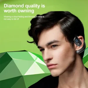 Lightweight Wireless Earphone Bluetooth 5.4 Bone Conduction Headphone Ear Hook LED Display HD Calling Mic Surround Sound Earbud