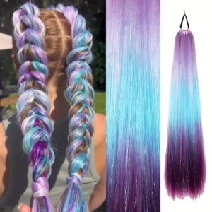 Loose Ombre Hair Extensions, Ponytail Extension for Braiding, Jumbo Hair Tie, 26"