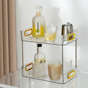 Double-Layer Storage Box Multi-Layer Display Storage Rack Cosmetic Desktop Storage Rack Bedroom Decoration Storage Box