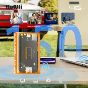 KuWFi 4G LTE Router 150Mbps Wireless WiFi Proteble Mobile Travel Hotspot With Sim Card Slot USB Port 5200mAh Large capacity ba