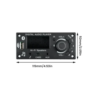 2*50W 100W Amplifier Bluetooth 5.0 MP3 Decoder Board DIY Car MP3 Player USB FM Recording Switching TF USB Mic Record Call