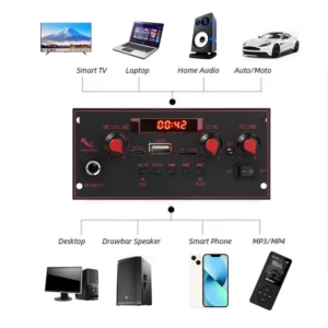 Bluetooth 5.0 MP3 Decoder Board 2*10W 20W Amplifier Audio Player 5V DIY MP3 Player Car FM Radio Module TF USB Mic Record