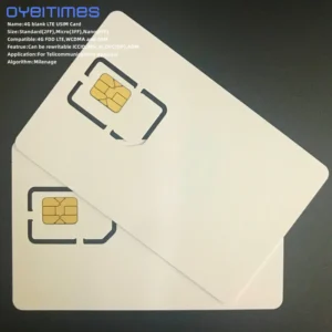 OYEITIMES 4G 128K Programable Blank SIM Card GSM WCDMA LTE SIM Card 2FF/3FF/4FF With ICCID IMSI KI OPC(OP) SIM Card For Operator