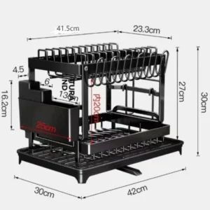 Double-layer Kitchen Dish Bowl Drainer Storage Rack Household Tableware Drain Chopsticks Knife Fork Water Cup Storage Holder