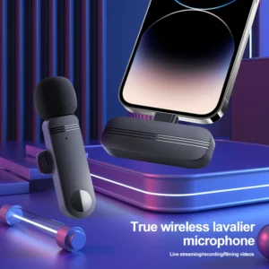 Wireless Lavalier Microphone Audio Video Recording Mini Mic For iPhone Android Laptop Live Gaming Mobile Phone Microphone