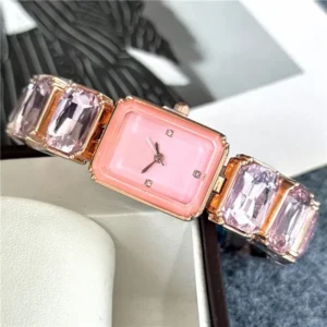 2024 Luxury Brand Women Watches Pretty Girl Gifts New Fashion rectangular diamond design Steel Band Reloj Mujer