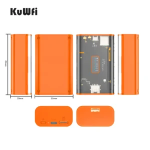 KuWFi 4G LTE Router 150Mbps Wireless WiFi Proteble Mobile Travel Hotspot With Sim Card Slot USB Port 5200mAh Large capacity ba