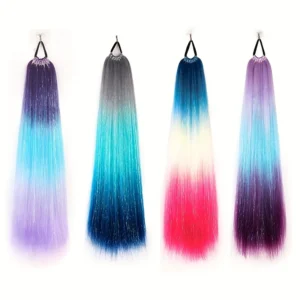 Loose Ombre Hair Extensions, Ponytail Extension for Braiding, Jumbo Hair Tie, 26"