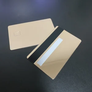 In Stock Stainless Steel Debit ATM VISA Cards With Chip Slot And Magnetic Stripe Blank Rose Gold Mirror Metal Credit Card