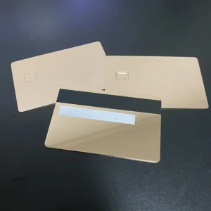 In Stock Stainless Steel Debit ATM VISA Cards With Chip Slot And Magnetic Stripe Blank Rose Gold Mirror Metal Credit Card