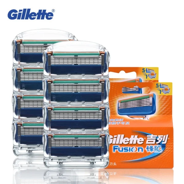 Gillette Fusion Razor Shaving Blade 5 Layers Shaver Manual Beard Shaving Blades Original for Men Face Care 8pcs/pack