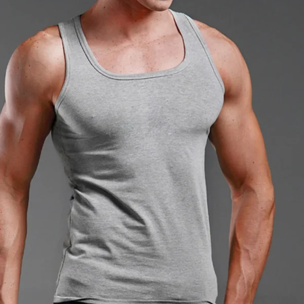 Men Muscle Vests Cotton Underwear Sleeveless Tank Top Solid Muscle Vest Undershirts O-neck Gymclothing Bodybuilding Tank Tops - Image 4