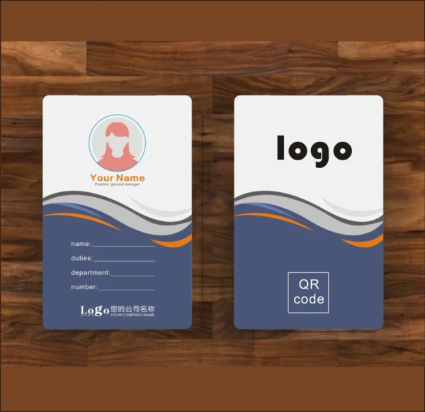 2 pieces,Work card, PVC card printing, customized, free design,0.76mm, waterproof, color printing, round corners - Image 6