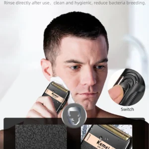 Kemei Electric Shaver for Men Waterproof Twin Blade Reciprocating Cordless Razor USB Rechargeable Shaving Machine Barber Trimmer