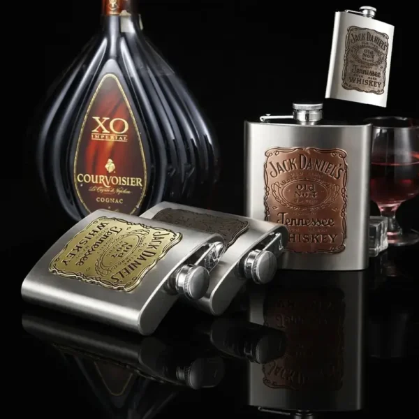 Vintage Stainless Steel Whisky Flask Gifts Outdoor Home Wine Bottle Gift Kettle Vodka Bottle For Father Grandpa Flasks Drinkware