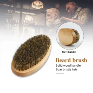 Boar Bristle Wood Beard Brush Kits With Gift Bag Professional Soft Hairdresser Shaving Brush Comb Set Men Mustache Combs