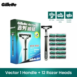 Gillette Vector 2 Razor Set with 9pcs Blades 2 Layers Blades Gillette Razor for Men