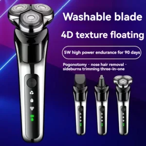 Electric Razor Usb Charger And Plug-In 3-In-1 Men'S Razor Set