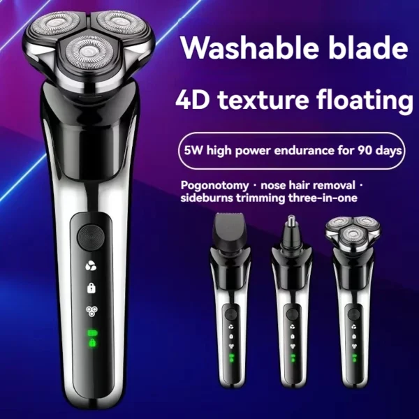 Electric Razor Usb Charger And Plug-In 3-In-1 Men'S Razor Set - Image 2