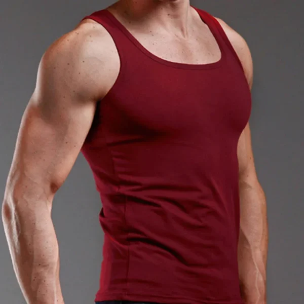 Men Muscle Vests Cotton Underwear Sleeveless Tank Top Solid Muscle Vest Undershirts O-neck Gymclothing Bodybuilding Tank Tops - Image 3