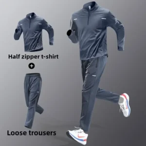 Men's Sportswear Set Spring Autumn Running Training Clothes Quick-Dry Clothing Outdoor Runs Fitness Wear Cycling Long Pants