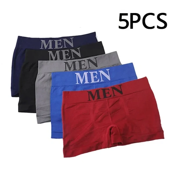 5Pcs/Lot Men's Boxers Underwear Breathable Panties Man Boxer Solid Underpants Comfortable Male Brand Shorts Black Blue Underwear