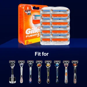 Original Gillette Fusion 5 Men's Shaver Blades 5 Layers Safety Manual Shaving Head Anti-Friction Blade Beard Razor Refills