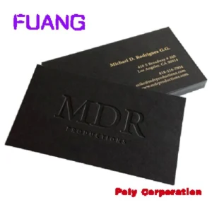 Custom Custom Logo Luxury Black Gold Foil Recycled Visiting Business Card Printing With Golden Border / Edge