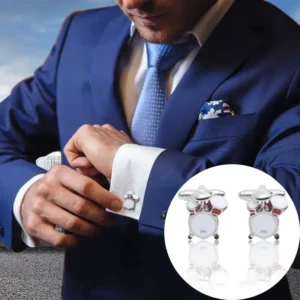 1 Pairs High Quality Cufflinks Rose Champagne Four-leaf Clover Cuff Links For Mens French Shirt Cuffs Button Wedding Jewelry