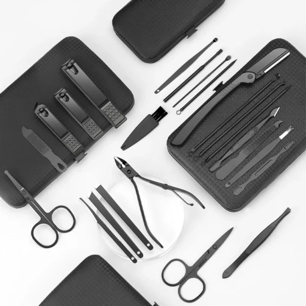 7/12/18/20/24PCS Set Professional Manicure Set Kits Stainless Steel Fingernail Toenail Clippers Set with Leather Portable Case - Image 5