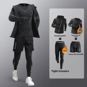 Men's Fitness Running Set Quick-Dry Clothes Professional Morning Runs Marathons Training Outdoor Activities Men's Sportswear Set