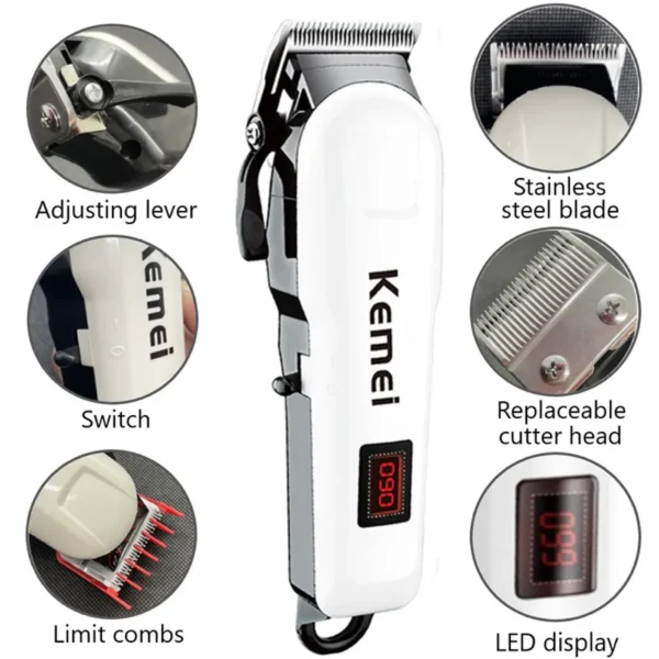 Electric Hair Clipper Hair Cut Maching Wireless Trimmer men Professional Clipper Machine Rechargeable Hair Cut Barber 809A - Image 2