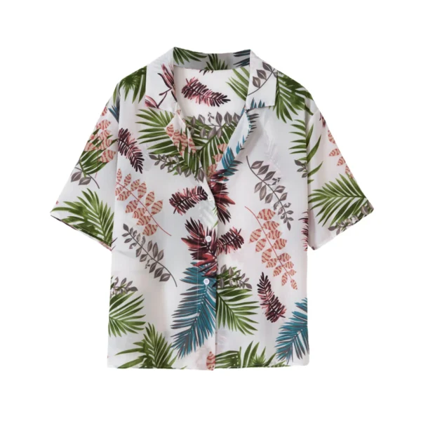 Men Street Fashion Summer Daily Shirt Hawaiian Cartoon Print Casual Loose Shirts Short Sleeve Beach Loose Tops - Image 3