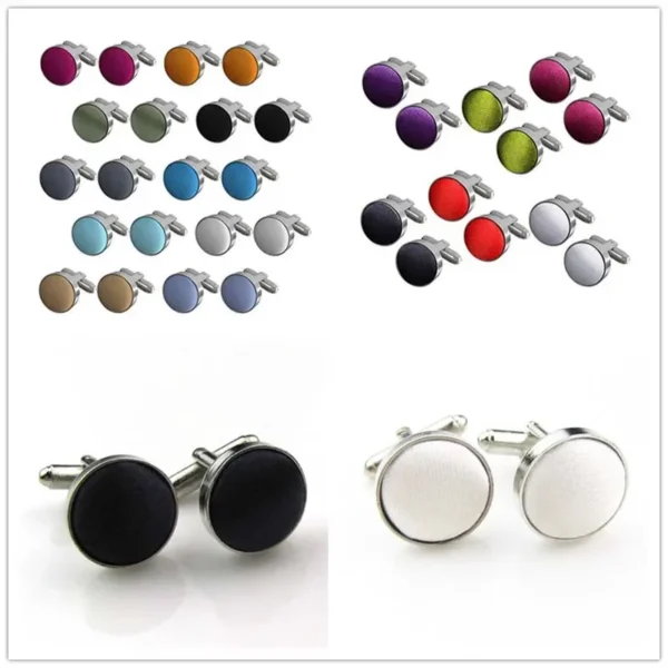 Party Smart Prom Fashion Shirt Gifts Satin Male Colored Mens Dress Cufflinks Fancy Button Wedding Cuff links