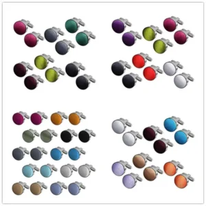 Party Smart Prom Fashion Shirt Gifts Satin Male Colored Mens Dress Cufflinks Fancy Button Wedding Cuff links