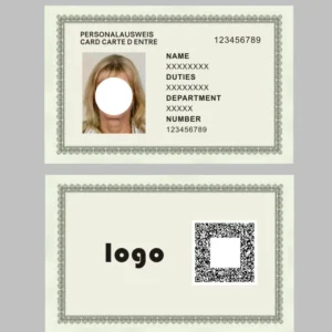 2 pieces,Work card, PVC card printing, customized, free design,0.76mm, waterproof, color printing, round corners