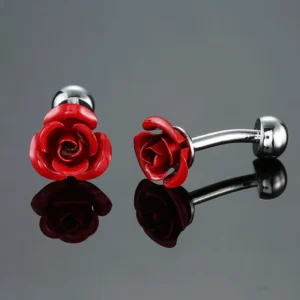 1 Pairs High Quality Cufflinks Rose Champagne Four-leaf Clover Cuff Links For Mens French Shirt Cuffs Button Wedding Jewelry