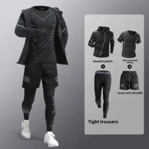 Men's Fitness Running Set Quick-Dry Clothes Professional Morning Runs Marathons Training Outdoor Activities Men's Sportswear Set