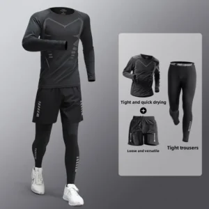 Men's Fitness Running Set Quick-Dry Clothes Professional Morning Runs Marathons Training Outdoor Activities Men's Sportswear Set