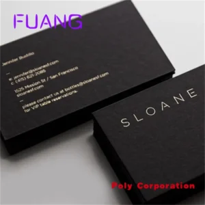 Custom Custom Logo Luxury Black Gold Foil Recycled Visiting Business Card Printing With Golden Border / Edge