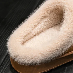 New Fluffy Men's Slippers Winter with Thick Sole for Indoor Anti-Slip and Warmth at Home with Fur Lining for Couples